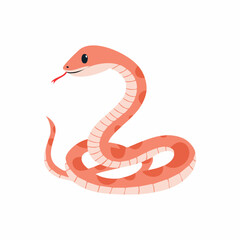 Cute Coral Snake Simple Vector – Minimal Cartoon Venomous Snake Illustration for Kids and Design Use
