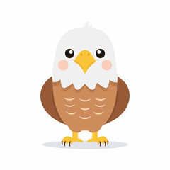 Cute Eagle Simple Vector Illustration – Flat Minimal Cartoon Bird Design for Kids and Fun Decor

