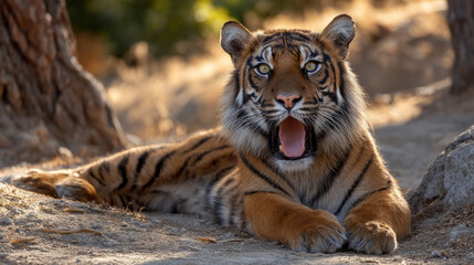 Animals panting in dry zoo