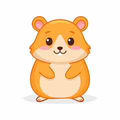 Fototapeta premium Cute Hamster Simple Vector Illustration – Minimal Cartoon Rodent Isolated on White Background