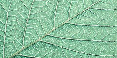 Fresh Leaf Close-Up, Intricate Vein Structure, Organic Pattern Background