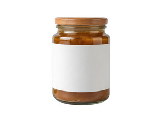 Glass Jar with Wooden Lid and Blank Label for Custom Branding