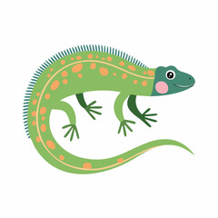 Naklejka premium Cute Lizard in Simple Vector Style – Minimal Cartoon Reptile on White Background