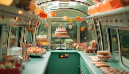 Surprise birthday party on a moving train festive atmosphere cake celebration unique experience
