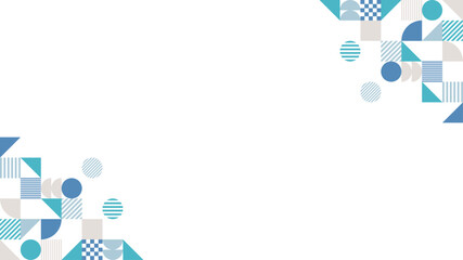 幾何学　メンフィス　フレーム　青　水色　枠