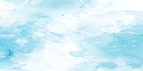 Obraz premium Delicate Sky Blue and Pure White Watercolor Background with Subtle Cloud Formations and Gentle Gradient Flow. Pastel Sky Blue and White Watercolor Scene with Airy, Light Feel.