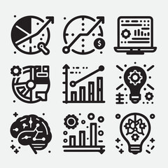 Mental health icons set. Containing depression, anxiety, stress, mental care, empathy, loneliness, bipolar, PTSD, psychology symbol, panic, mind disorder and more. Vector illustration