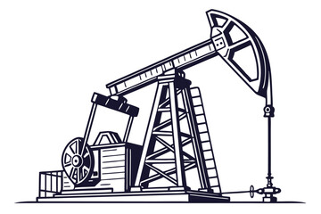  oil pumpjack, industrial machinery, crude oil extraction, energy industry, resource production, metal structure, isolated on transparent background