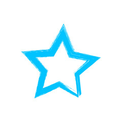 Vibrant irregular rough stars shapes. Trendy textured element. Simple forms isolated on white background.