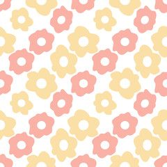 seamless pattern with flowers Cute hand drawn floral background