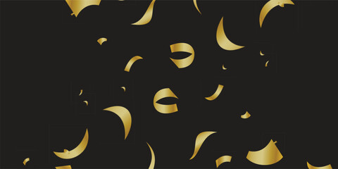 Luxury Gold Confetti Dust and Sparkles on Black Canvas for Premium Branding. Celebration falling doted gold glitter. Vector illustration. gold, luxury, isolated, light, background, white, vector