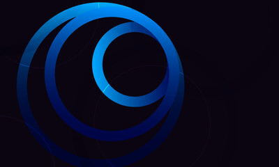 Abstract blue circles on dark background. Eps10 vector