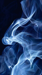 Obraz premium Abstract Blue Smoke Swirls, Ethereal Vapor Background