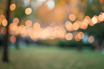 Landscape shot of trees with out-of-focus bokeh background in a park