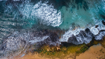 Aerial view of beautiful seascape in sri lanka