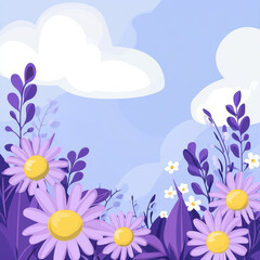 Obraz premium Minimalist summer scenes featuring soft purple tones and a serene atmosphere. These images evoke warmth, tranquility, and the gentle elegance of summer in a simplified visual style.