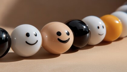 Unique smiling emoji variation creative studio digital art minimalist environment close-up emotion concept