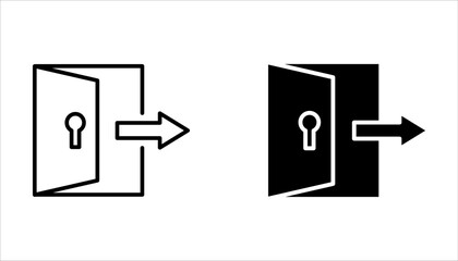 Login and logout account icon set, illustration isolated on white background.
