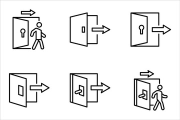 Login and logout account icon set, illustration isolated on white background.
