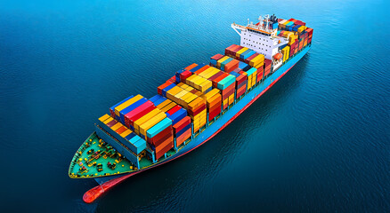 Fototapeta premium Large Container Ship at Sea