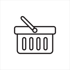Shopping Basket icon. E-shop concept, shopping basket icon sign, pictogram supermarket basket ,store container. Vector illustration isolated on white background. 