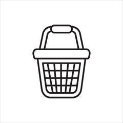 Shopping Basket icon. E-shop concept, shopping basket icon sign, pictogram supermarket basket ,store container. Vector illustration isolated on white background. 