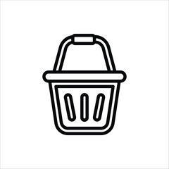 Shopping basket icon. Vector illustration of laundry icons for web design. Isolated on white background.