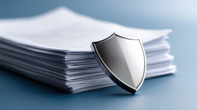 A visual representation of tax forms transforming into a protective shield symbolizing business security.