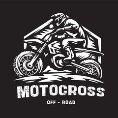 Vintage illustration of offroad motocross