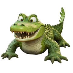 Fototapeta premium 3d rendering icon crocodile illustration PNG. cartoon minimal style alligator on transparent isolated background.