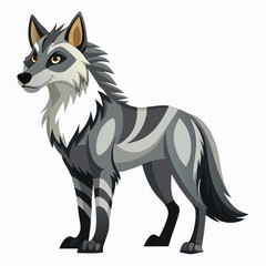 Dog, Wolf, Werewolf head silhouette in circle - cut out vector icon, logo, tattoo, sticker