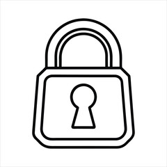 silhouette lock on white background