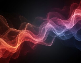 Fototapeta premium Smoke shaped by invisible sound forming fluid wave lines.