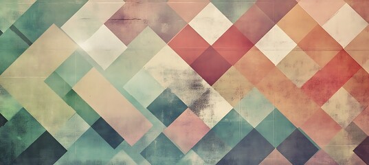 Retro-style geometric background in soft vintage colors 