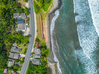 beautiful morning view panorama indonesia beach weather with sky colors and storm season