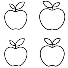 vector illustration of an outline apple