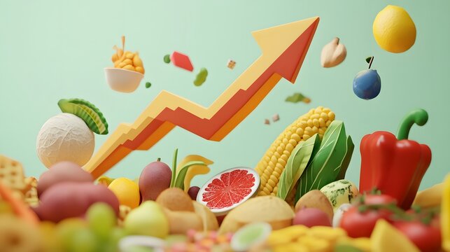 Healthy foods and rising nutritional value.