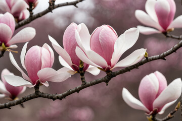 A detailed view of a blooming flower growing on a tree branch