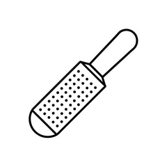 Flat grater with handle Black line drawing