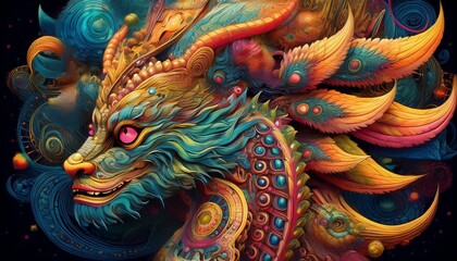 Fototapeta premium カラフルなドラゴン