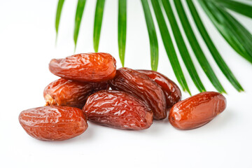 Dates fruit tunisia, Tunisian honey dates or kurma tunisia madu, isolated on white background