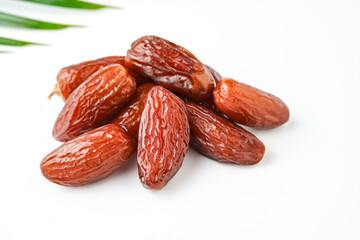 Dates fruit tunisia, Tunisian honey dates or kurma tunisia madu, isolated on white background