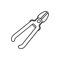 Garlic press tool Black line drawing