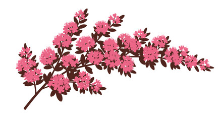 Fototapeta premium Pink Floral Branch Pixel Art