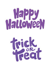 Halloween inscription. Flat vector, clipart illustration isolated on white background.