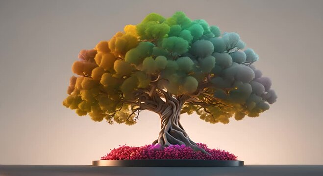 &Aacute;rbol de las Sefirot de la C&aacute;bala modelo 3d en colores 4K