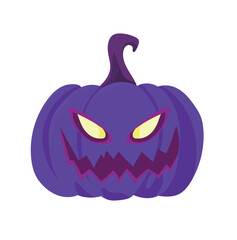 Pumpkin, Halloween. Flat vector, clipart illustration isolated on white background.