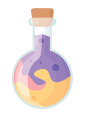 Magic potion, Halloween. Flat vector, clipart illustration isolated on white background.
