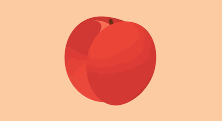 Single Red Apple Illustration