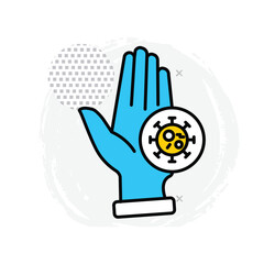 Obraz premium Unclean Dirty Hand Vector Icon For Warning